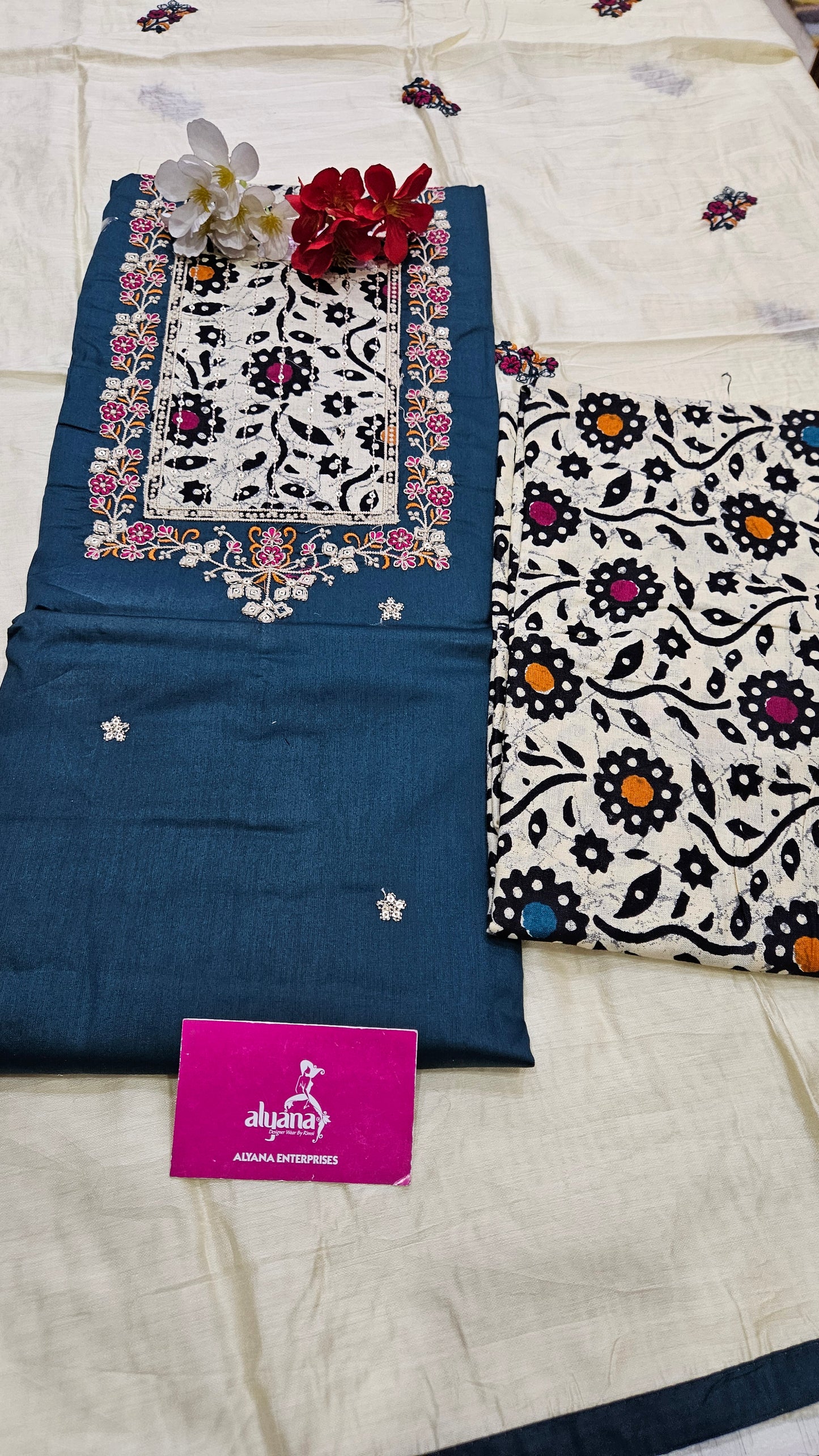 Aadhya Jaam Satin Unstitched Suit (Blue)
