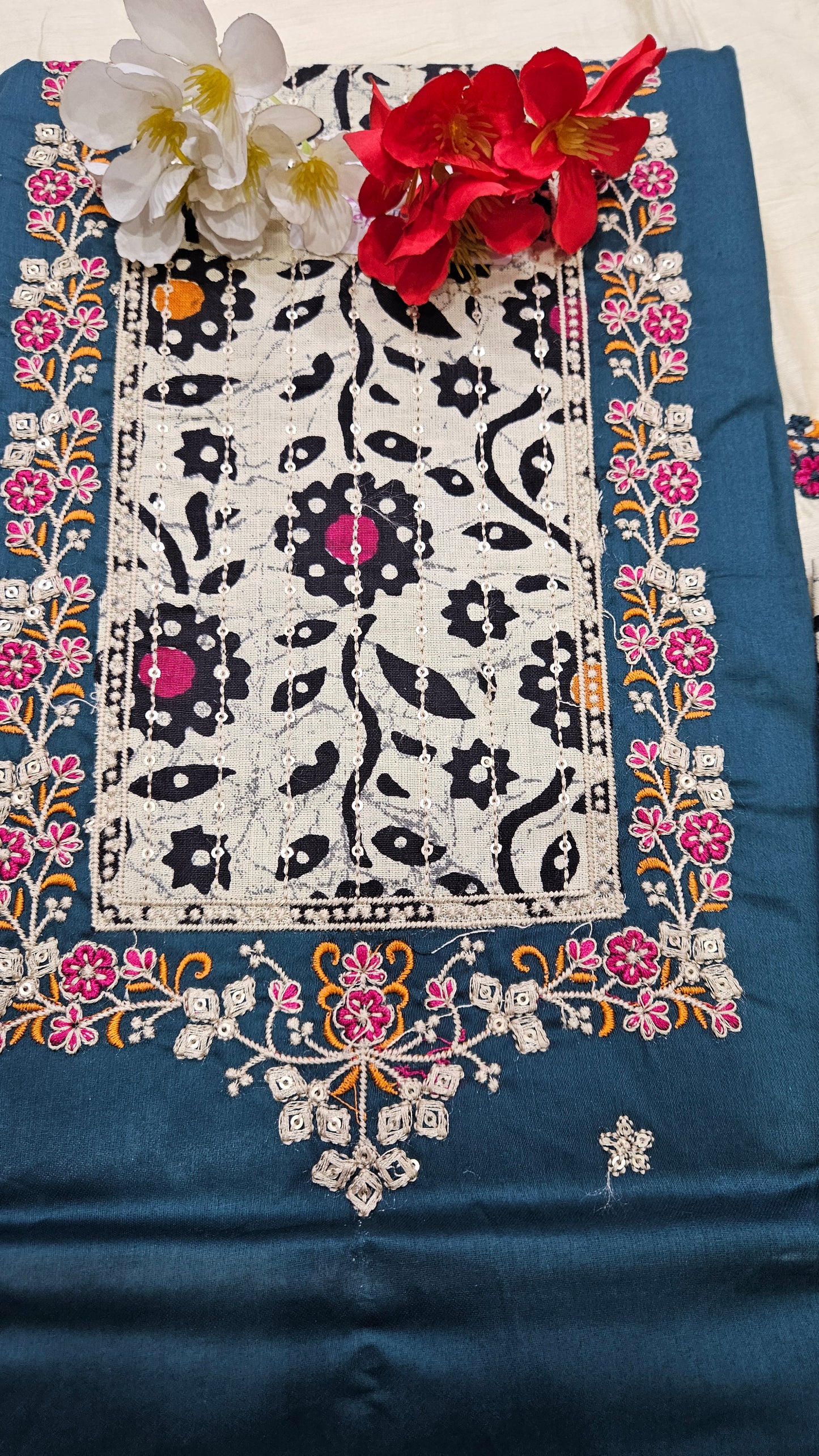 Aadhya Jaam Satin Unstitched Suit (Blue)