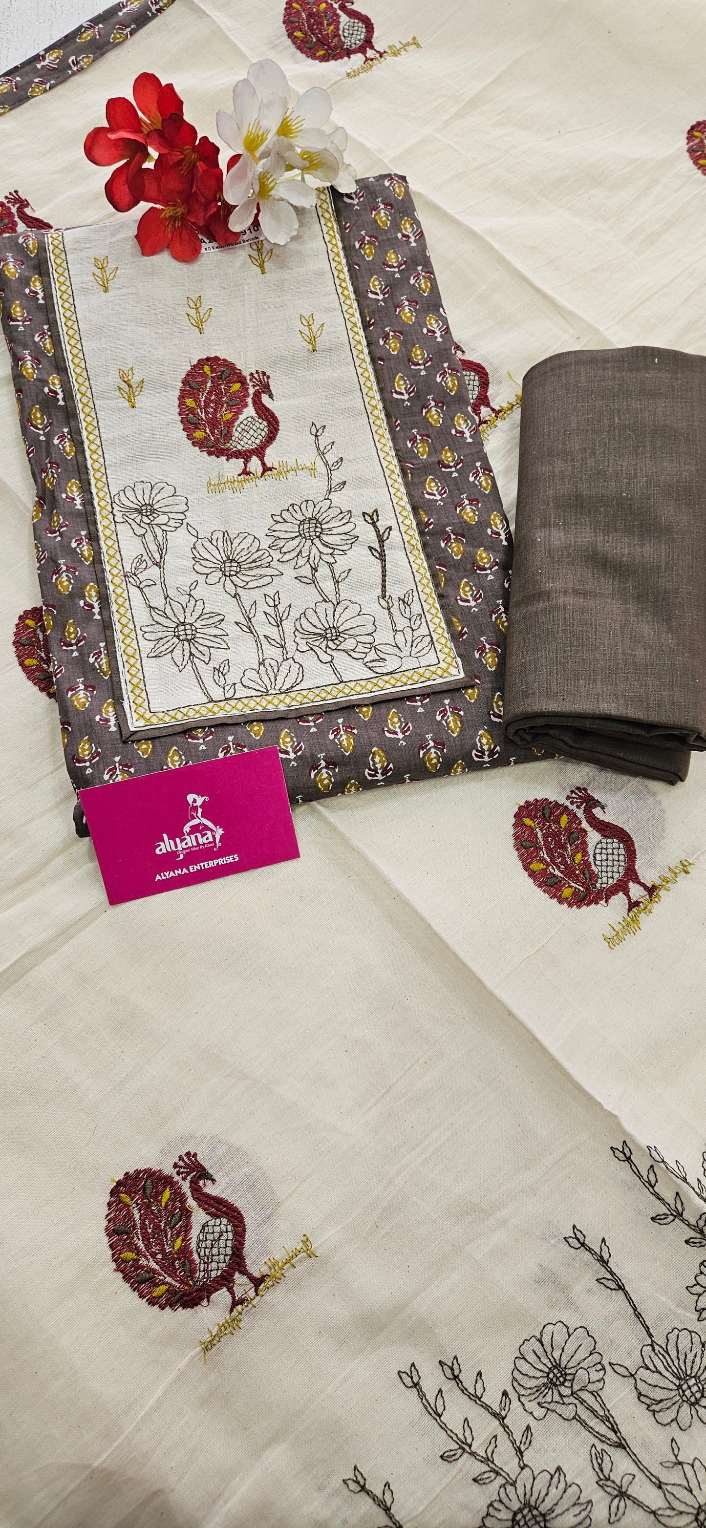 KT 1244 Pure Cotton Unstitched Suit 3