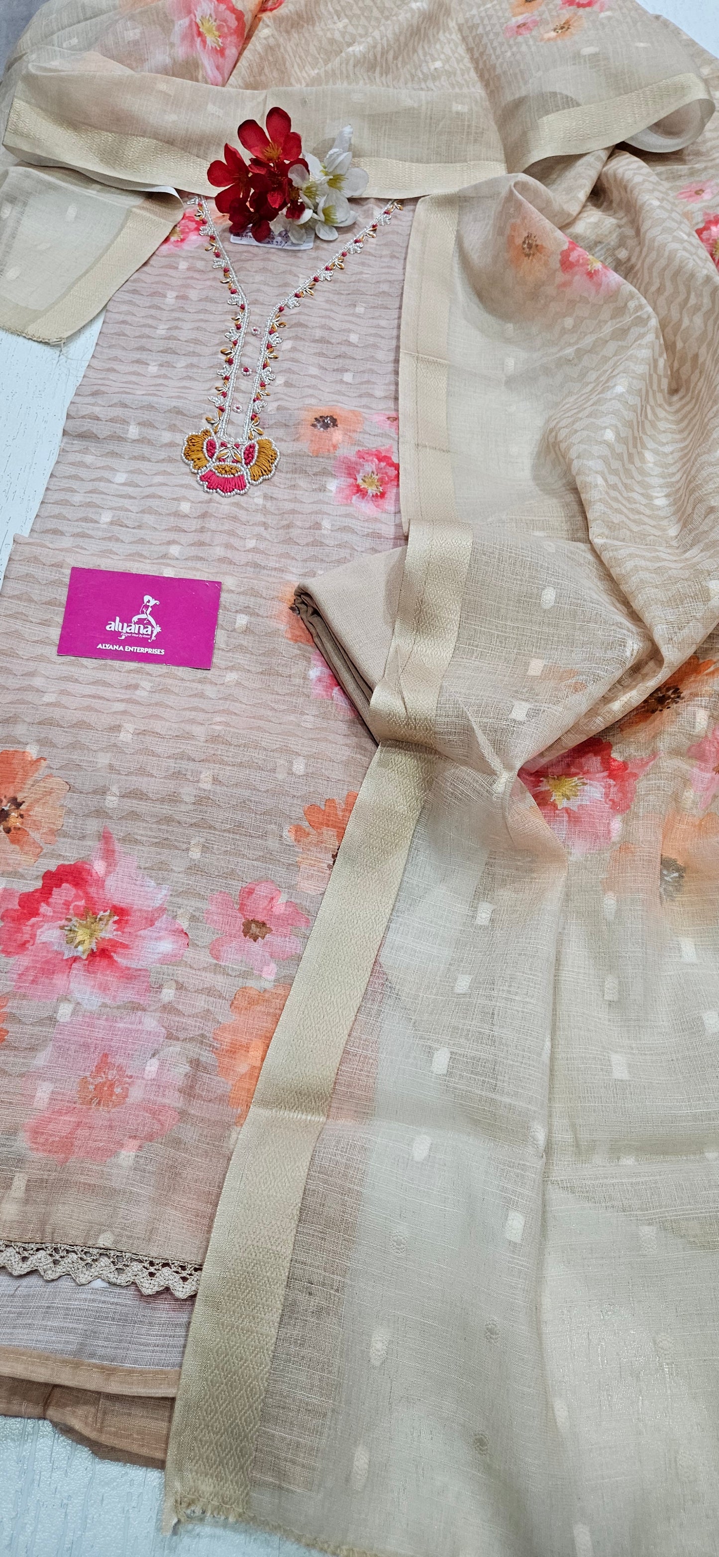VT Raaj Linen Cotton Unstitched Suit 1