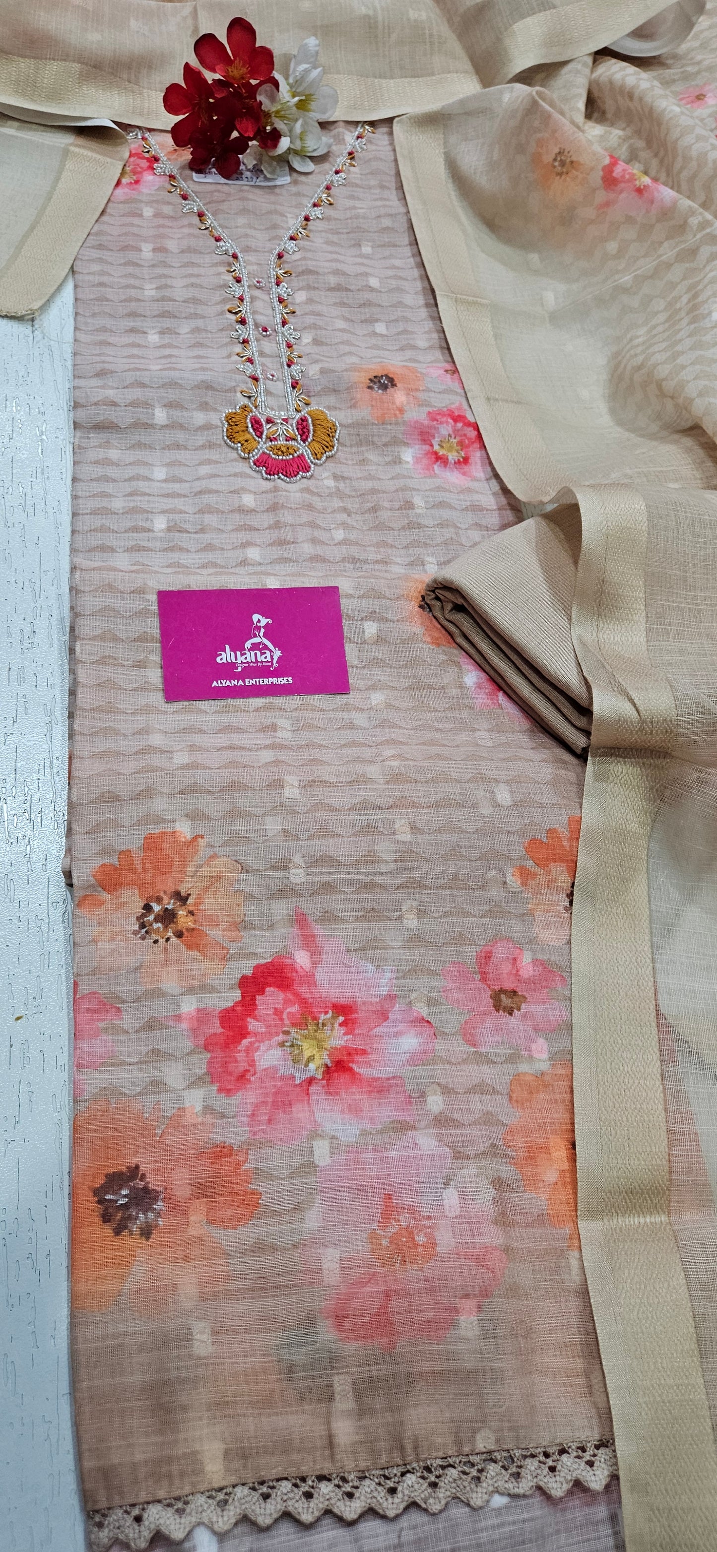 VT Raaj Linen Cotton Unstitched Suit 1