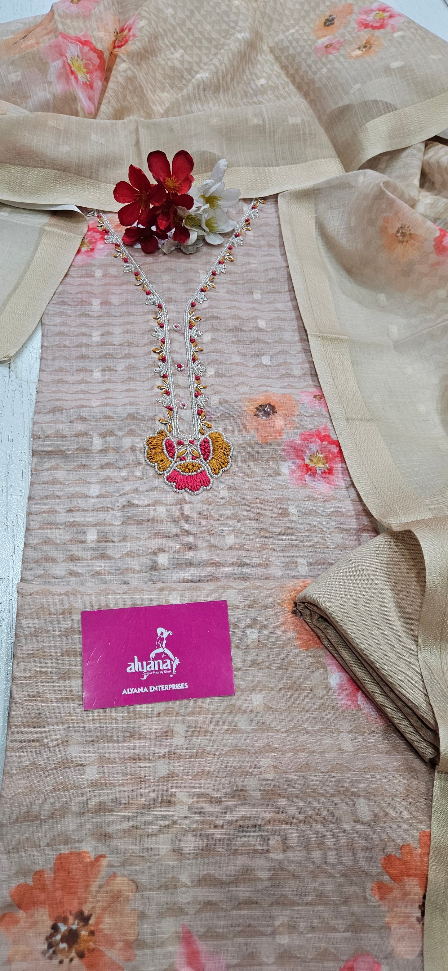 VT Raaj Linen Cotton Unstitched Suit 1