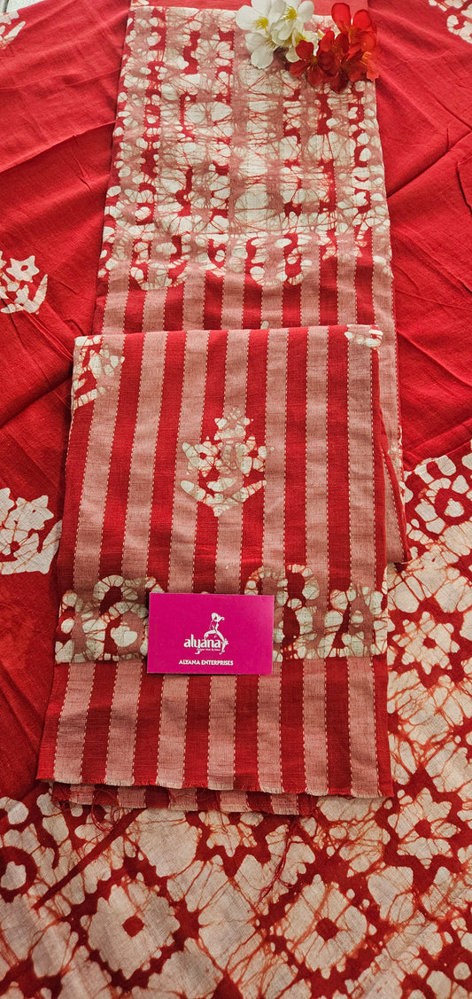 JV Neck Batik Pure Cotton Unstitched Suit 2