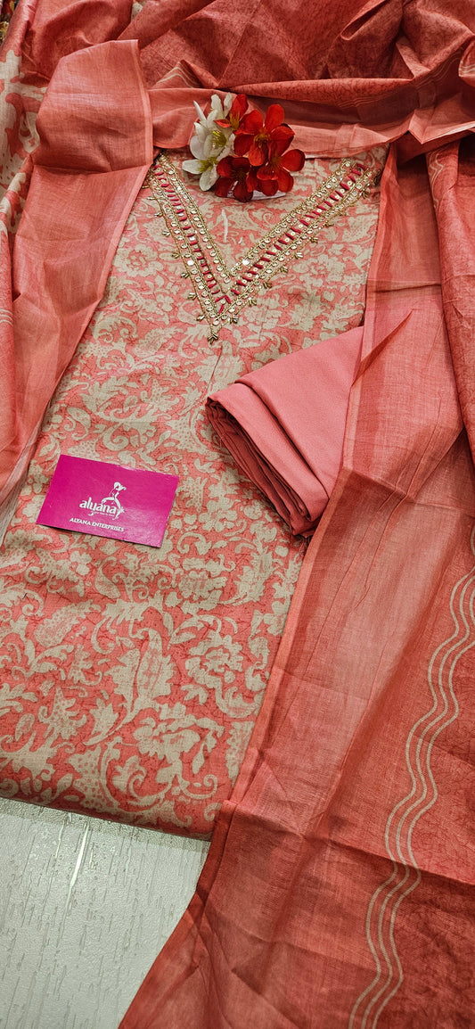 Taanish Winzo Glace Cotton Unstitched Suit 2