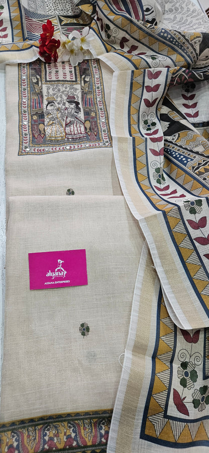 Linen Khadi Shimmer Unstitched Suit 1