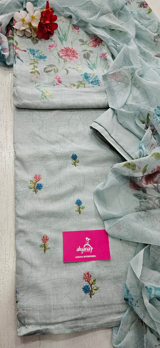 Saalvi Summer Shades Cotton Unstitched Suit 2