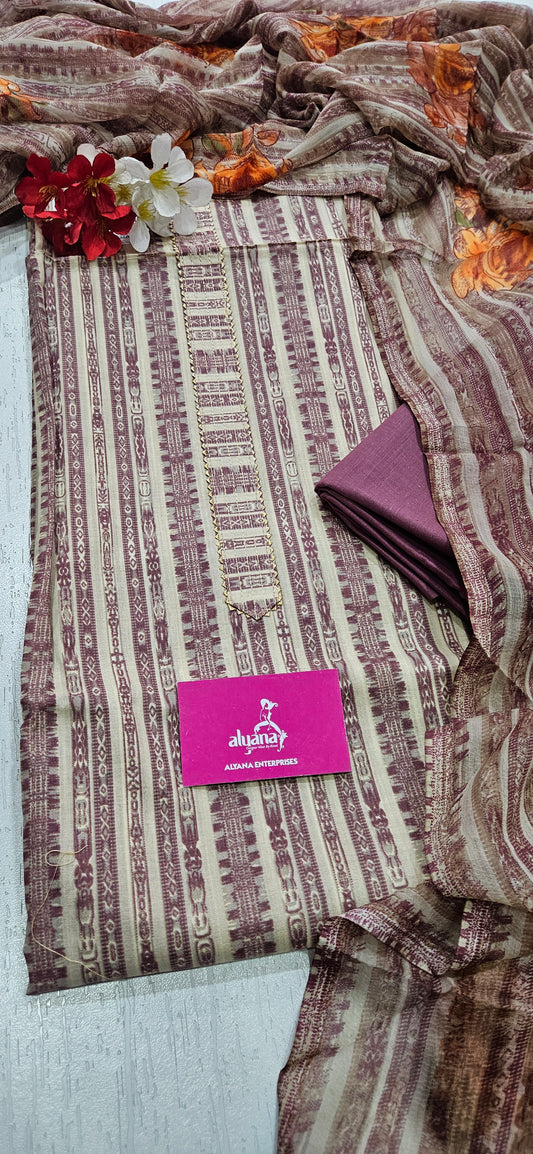 Bella Bella Lawn Cotton 3-Piece Unstitched Suit 7
