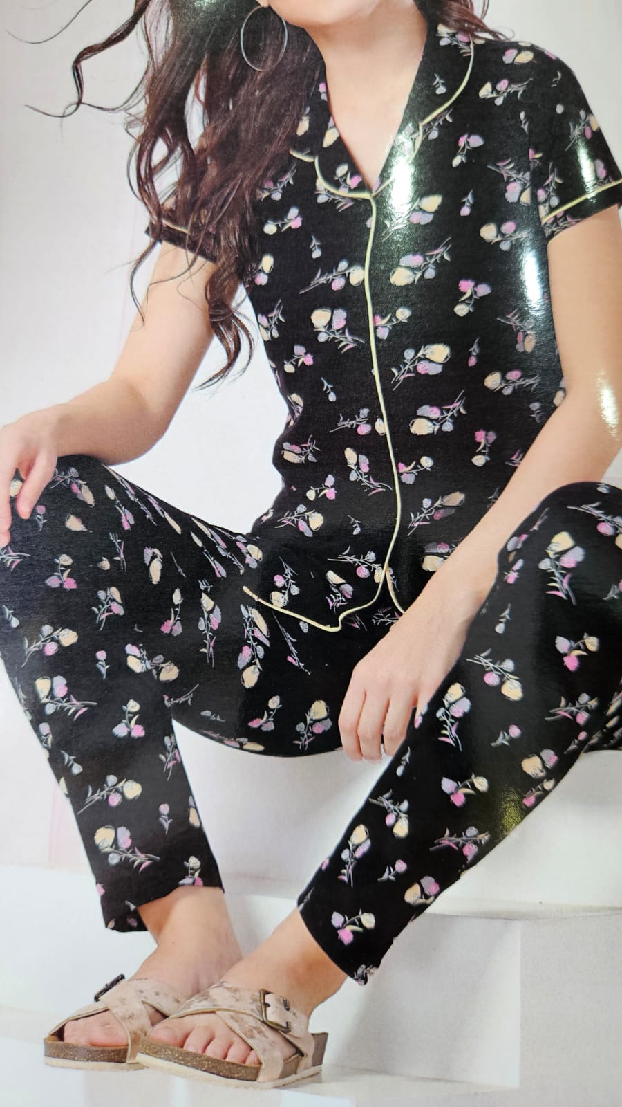 Kavya Cotton Sinker Night Suit - L