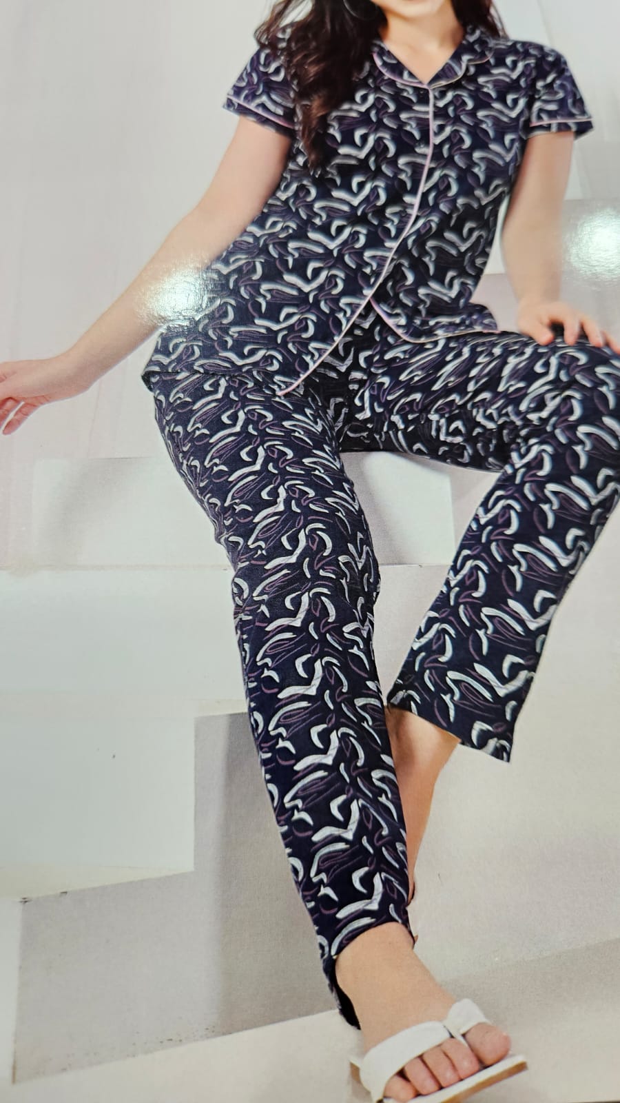 Kavya Cotton Sinker Night Suit - L