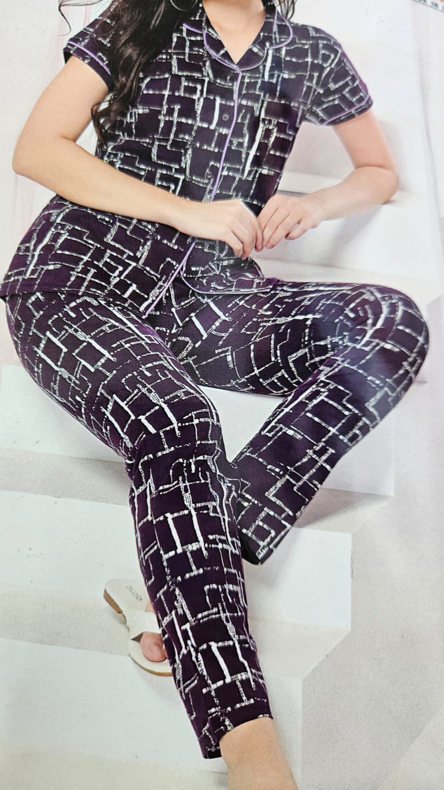 Kavya Cotton Sinker Night Suit - L